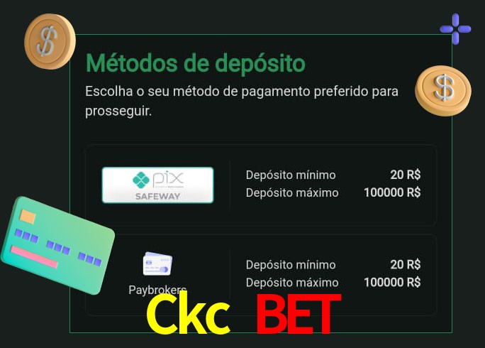 O cassino Ckc Bet oferece uma grande variedade de métodos de pagamento